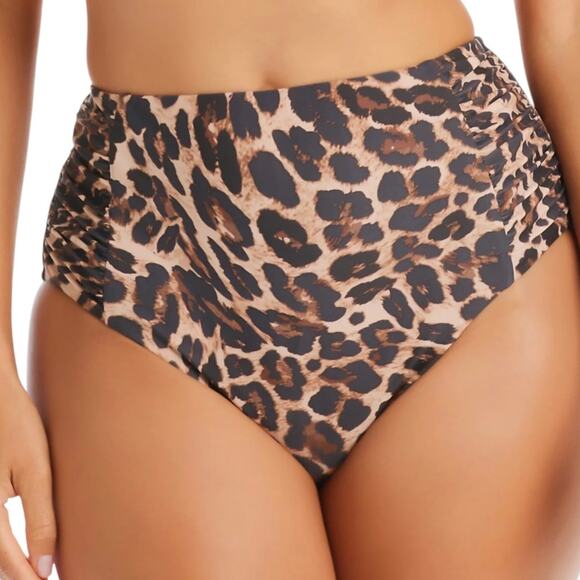 Bar III Other - Bar III Womens Cheetah Print High Waist Full Coverage Swim Bottoms Brown Size XL